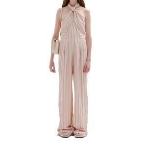 NEW EENK siesta haltered jumpsuit in pink stripe